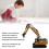 Durable 1:60 Scale Brown Alloy Model Backhoe Loader for Kids 8+ 9