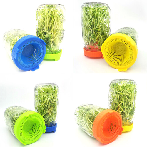 4 coperchi in plastica facili da sciacquare e scolare per barattoli a bocca larga 2