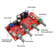 7V 24V PT2399 Digital Microphone Amplifier Board Karaoke Plate Reverb Preamplifier Reverberator