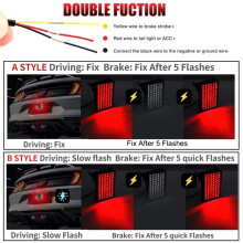 F1 Brake Light Rear Automotive Tail 3rd Stop Lampwith Flashing Warning Signal 72 LED Brake Light for SUV Motorcycle A