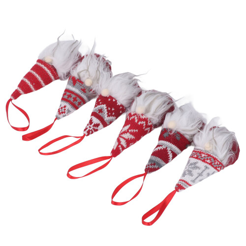 Set van 6 kerstkabouterballen, van stof 1