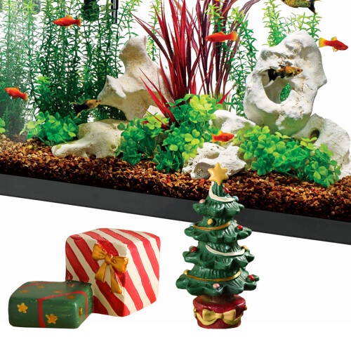 Resin Christmas Tree Aquarium Ornament Set 2