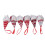 Set van 6 kerstkabouterballen, van stof 3