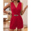 Women'S Suit Collar Jumpsuit Red S 4