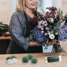 12Pcs Floral Foam Holder Floral Foam Round with Floral Wire Floral Foam Blocks for Table Wine Bottle Hat Décor