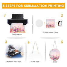 5 Pcs 10in Round Sublimation Door Hanger Blanks White Hardboard Blanks Wall Hanging for Heat Press Machine Printing