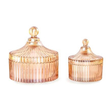 Decorative Glass Jars with Lid Crystal Glass Storage Bowl with Lid Qtip Holder Vanity Canister Jar Bathroom Organizer