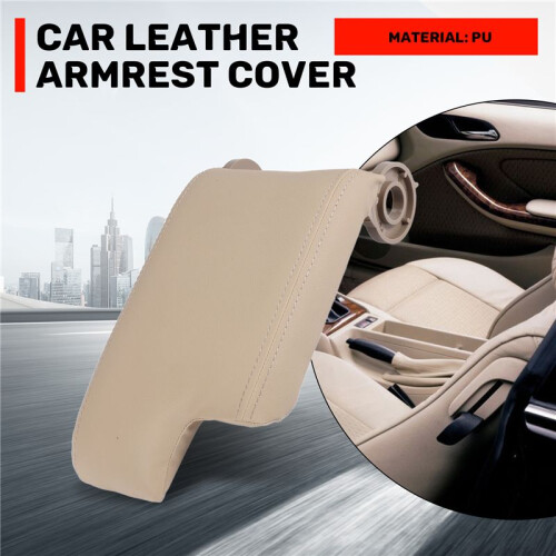 1Pcs Leather Armrest with Plastic Plate for  E46 3 Series 1999-2005 Left Hand Drive Beige 1