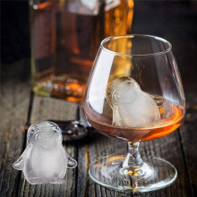 Penguin Ice Mold, Fun Shapes Ice Tray, Make 4 Cute Penguin Ice Balls for Drinks Cocktails Iced Coffee