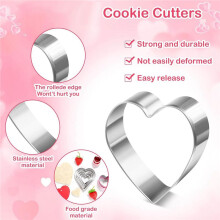 15 Pieces Heart Cookie Cutter Set 9 Sizes Heart Shaped Cookie Cutter, Stainless Steel Valentine Cookie Cutter Set