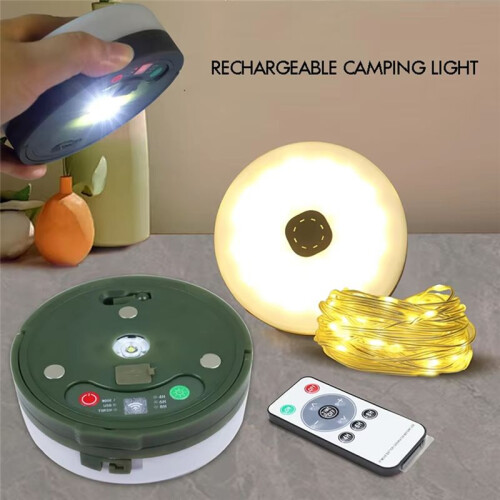 LED Rechargeable Camping Light,10 Meter Recyclable Rolling String Light Waterproof,Tent Decor Atmosphere Light 1
