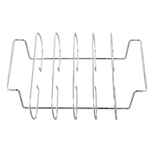 Rib Rack for Grill and Smoker, Stainless Steel Vertical Holder Fits 5 Ribs, Even Heat BBQ Cooking