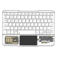 Luminous Wireless Keyboard Rechargeable Touchpad Keyboard  Keypads for Phone PC Tablet Gaming White