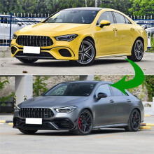 Front Bumper Spoiler for   CLA45 AMG C118 2020 2021 Glossy Black Bumper Spoilers