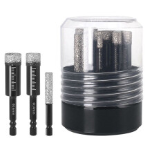 Diamond Drill Bit and Grinding Rod Set 10PC for Ceramic Tile,Glass,Marble Hexagonal Shank Dry and Wet Use Size 5-16mm