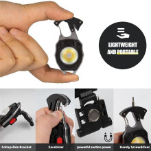 -Taschenlampe, 3er-Pack, Wiederaufladbare Schlüsselanhänger-Taschenlampe, Schlüsselanhänger-Licht, Tragbare Taschen-Taschenlampe