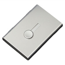 1PCS Hand Push Type Business Card Case Aluminum Metal Card Holder Portable Ultra Thin Frosted Card Storage Box Organizer