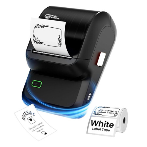 Label Maker, Label Maker Compatible with Mobile Phones and Computers,Inkless Portable Label Maker for Address A