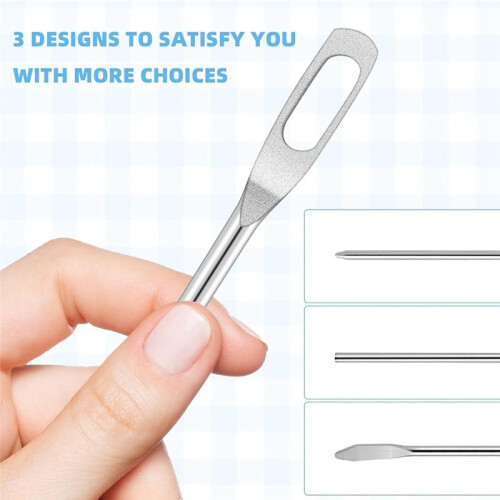 3 Pcs Drawstring Threader Tool Replacement Sewing Needle Metal Quick Threader Rope Flexible Easy Drawstring Threader 2
