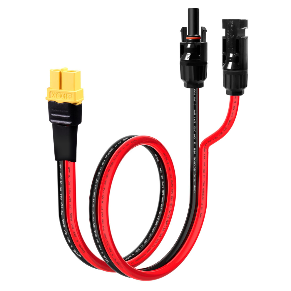 10Awg 2Ft Solar Panel Extension Cable To Xt60h Connector For Efficient Solar Charging 9169991459974