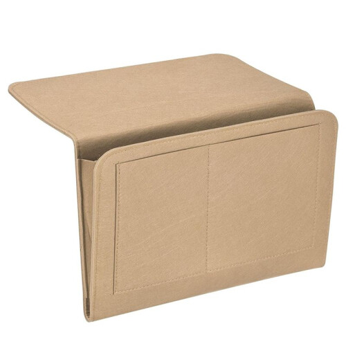 Bedside Organizer, Bed Bedside Organizer Hanging 5 Pocket Soft  Bed Pockets Bedside Storage Organizer Beige 1