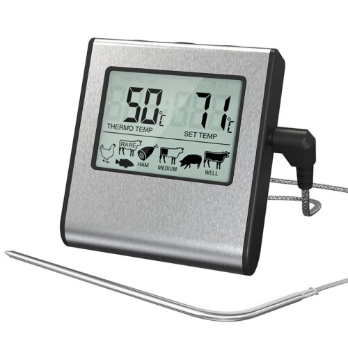 Digital Meat Thermometer with Probe for Cooking LCD Display Food Electronic Temperaturemeter for Grill, Kitchen Use