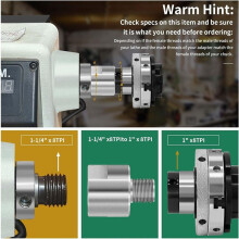 Lathe Spindle Adapter,Lathe Headstock Spindle Adapter,Converts 1-1/4 Inch X 8TPI to 1 Inch X 8TPI for Woodworking Lathe