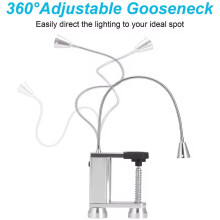 Grilllicht, Helles LED-BBQ-Grilllicht mit Magnetfuß und Verstellbarer Schraubklemme - 360 Grad Flexibler Schwanenhals
