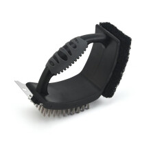 Grill Wire Brush Heavy Duty Right Angle Steel Bristles for BBQ Grill Grates and Rust Removal