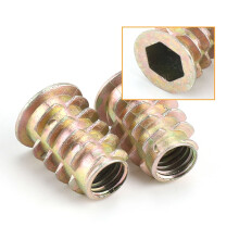 20 Pack M8 Zinc Alloy Furniture Nuts 20mm Hex Head for Wood Insert Threaded