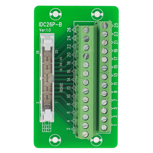 26Pin DIN Rail Breakout Board 5mm Mount Interface Module Male Connector