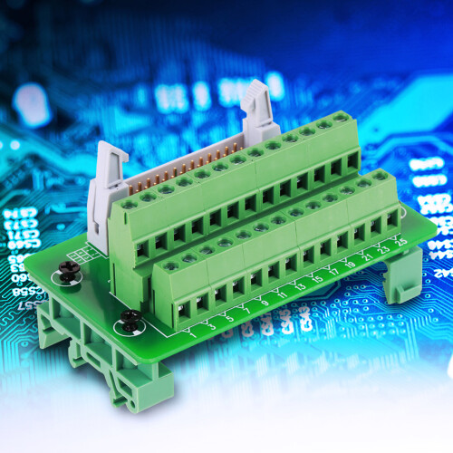 IDC26P DIN Rail 26Pin Male Interface Module Breakout Board 5mm Mount
