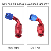 AN6 90 Push-On Twist Lock Oil Gas Fuel Line Fitting Aluminum Blue/Red
