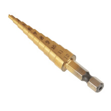 High Speed Steel Titanium Coated Step Cone Drill Bit 3-12mm Yellow
