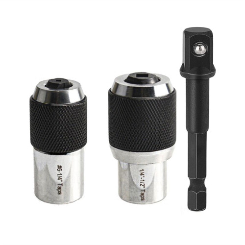 Tap Socket Set, 3PCS Tap Extractor Tool with Adjustable ,Tap Sockets with A 3/8inch Socket Adapter for Taps ,Reamers