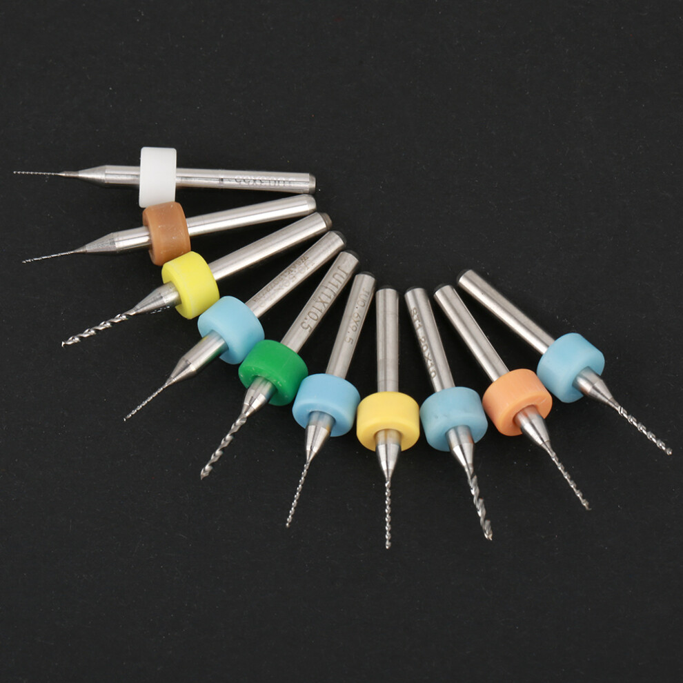 PCB Drill Bits 10Pcs 0.3-1.2mm Carbide
