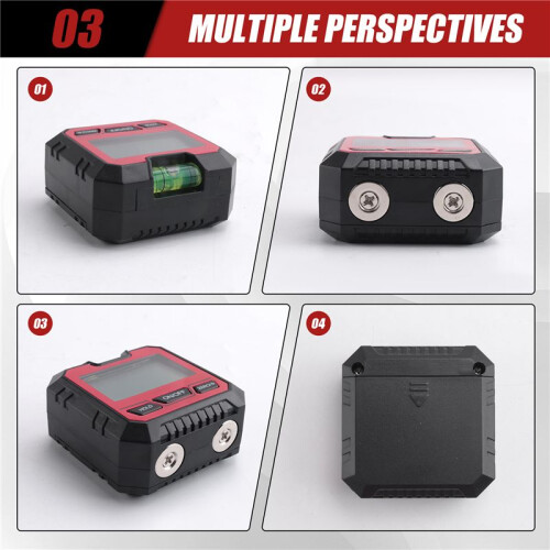 Precision Digital Inclinometer Electron Goniometers Magnetic Base Digital Protractor Angle Finder Bevel Box -Red 1