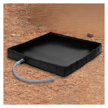 Portable Shower Pan with Detachable Drain Hose, Foldable Waterproof Floor for Camping RV Pets