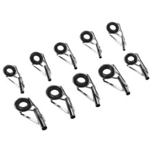 80 Stück Angelrutenring-Set, 10 Größen, Edelstahl, Keramikspitzen