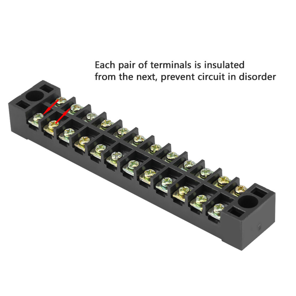 5Pcs 12 Pole Dual Row Terminal Barrier Strip 600V 7293282113213