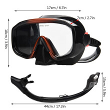 YonSub Diving Goggle & Snorkel Set Wide View, Adjustable, Lightweight Black