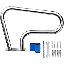 Pool Handrail 304 Stainless Steel with Ergonomic Blue Grip Rustproof Swimming Pool Rail 32 x 22.5 Inches
