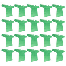 Paquete de 20 batas de aislamiento desechables de PE, color verde.