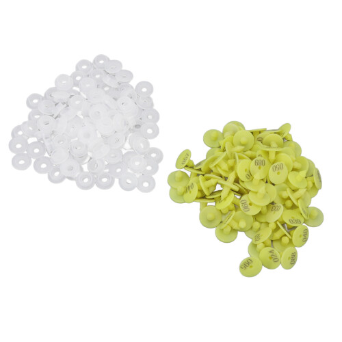 Boucles d'oreilles en polypropylène pour lapins (100 pièces) 2