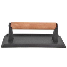 Cast Iron Bacon Press and Smash Burger Press, Rectangular Heavy Duty Grill Press with Heat Resistant Handle