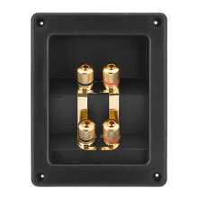 Acoustic Speaker Terminal Box with 4 Copper Binding Posts Cable Connectors