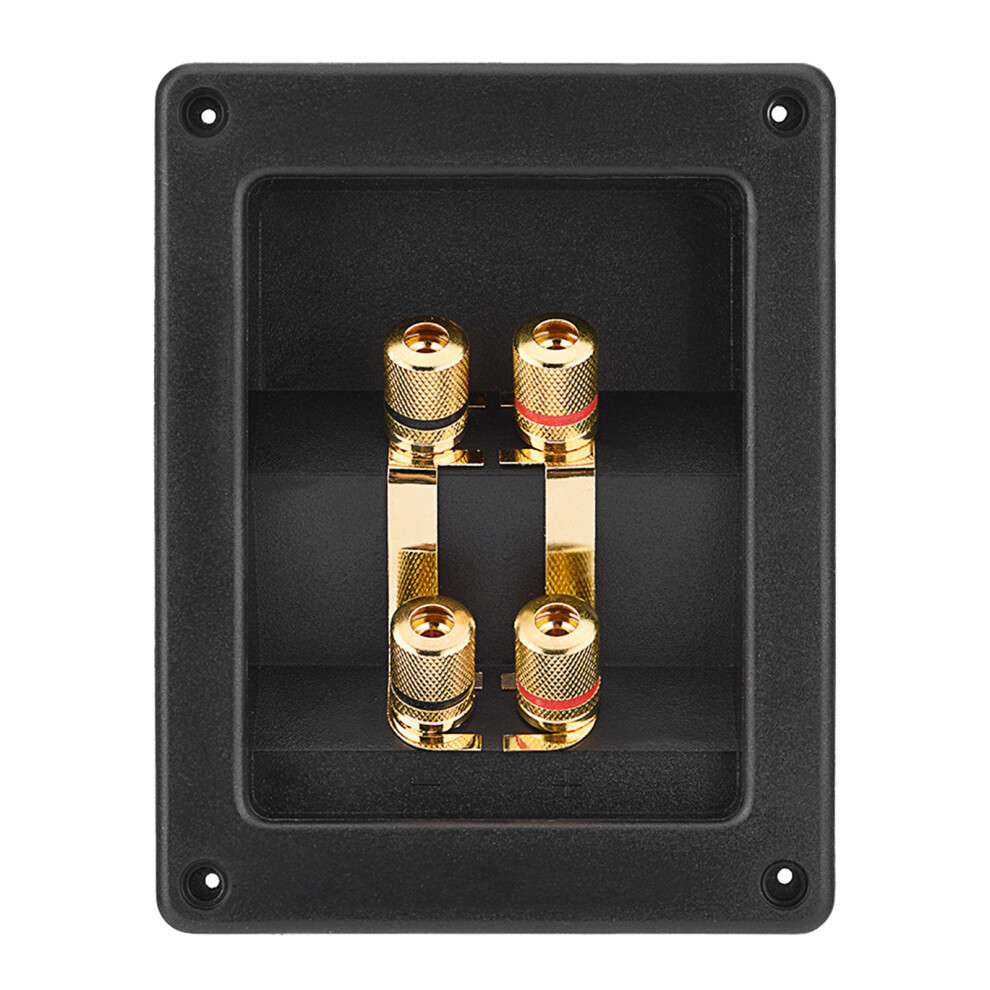 Acoustic Speaker Terminal Box With 4 Copper Binding Posts Cable Connectors 6941392914909