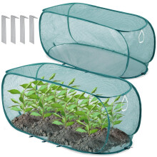 Garden Plant Protector Pop Up Mesh Cage with Ground Nails for Vegetable Seedling and Fruit