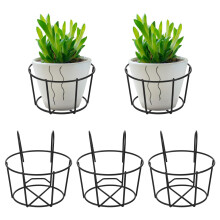 Set of 5 Rustic Iron Plant Pot Stands, Round Elevated Flower Holders for Balcony and Windowsill Decor