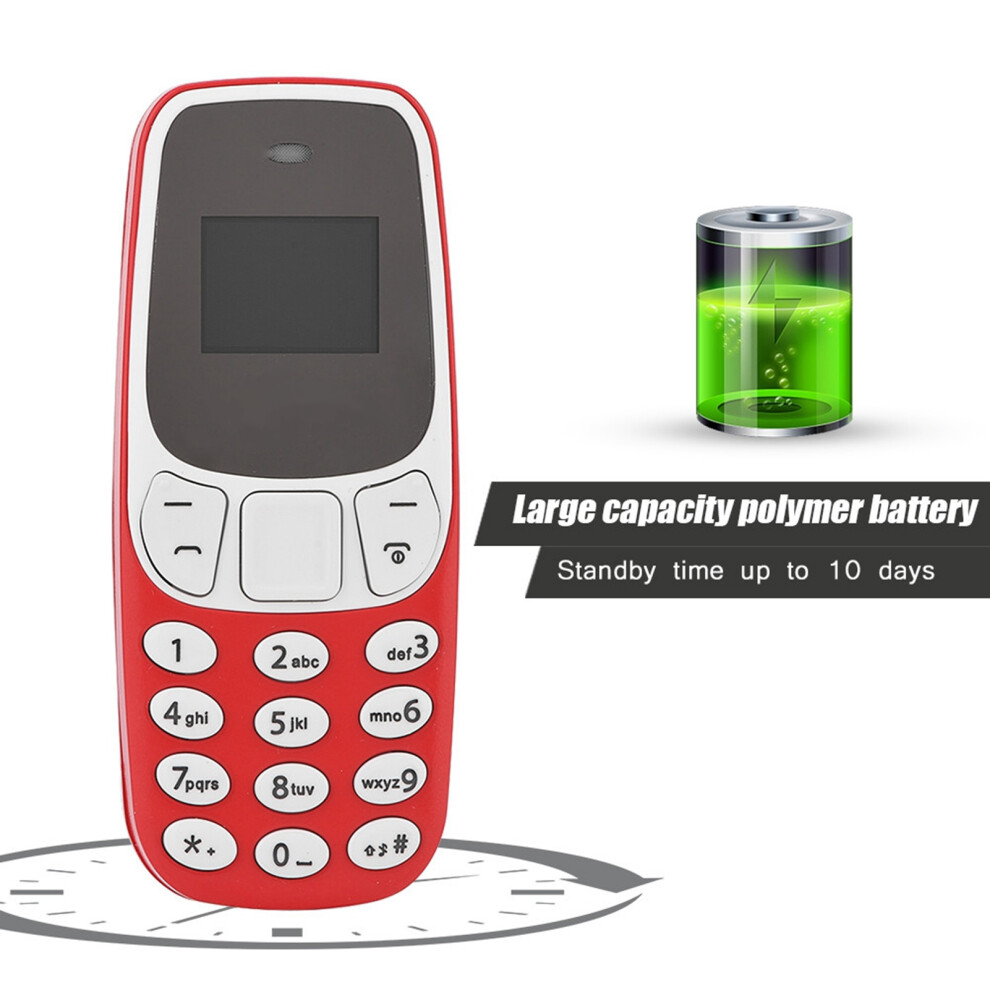 Mini Gsm Dual Sim Bluetooth Phone 380Mah 10 Days Standby Red 7901392920538